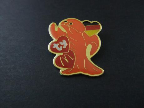 Mcdonalds Happy Meal Mini Ty Teenie Beanie babies 1999 Kreeft met Duitse vlag